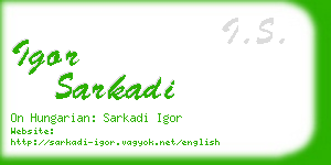 igor sarkadi business card